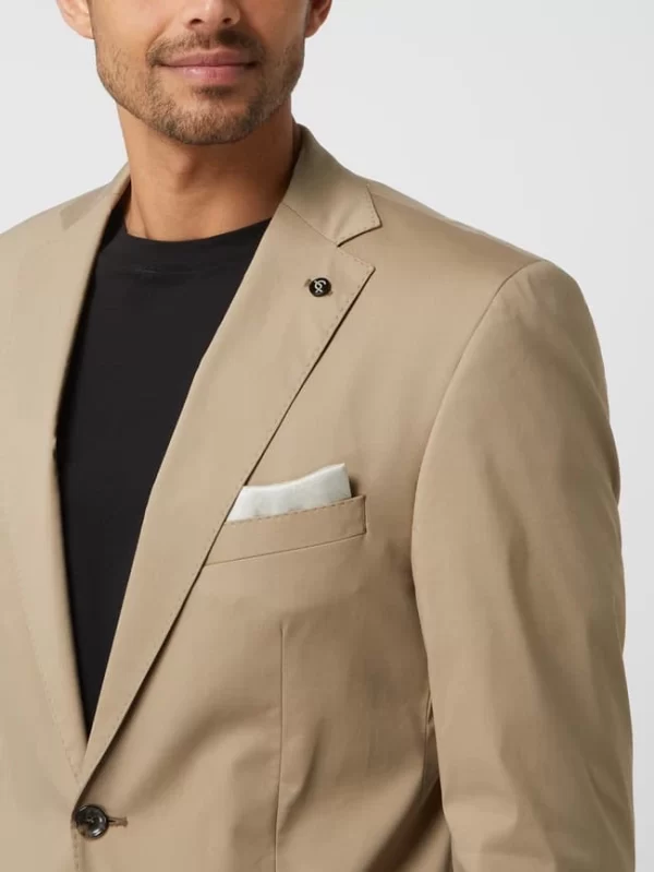 Schlussverkauf ? Carl Gross Modern Fit 2-Knopf-Sakko Mit Stretch-Anteil Modell ‘Sander’ – Beige ? 4
