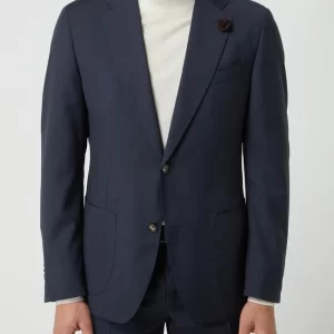Brandneu ? Windsor Shaped Fit 2-Knopf-Sakko Aus Schurwolle Modell ‘Travel-W’ – Marineblau ? 15