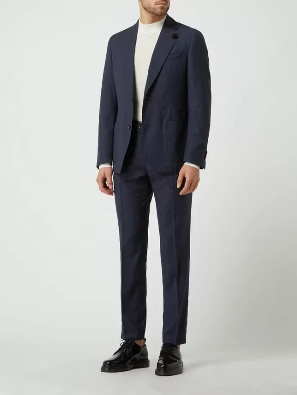 Brandneu ? Windsor Shaped Fit 2-Knopf-Sakko Aus Schurwolle Modell ‘Travel-W’ – Marineblau ? 1