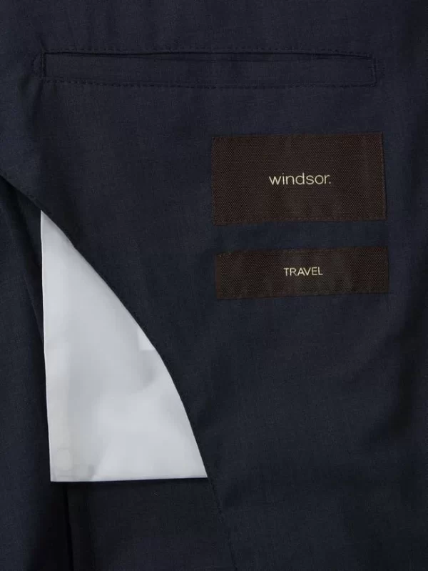 Brandneu ? Windsor Shaped Fit 2-Knopf-Sakko Aus Schurwolle Modell ‘Travel-W’ – Marineblau ? 6