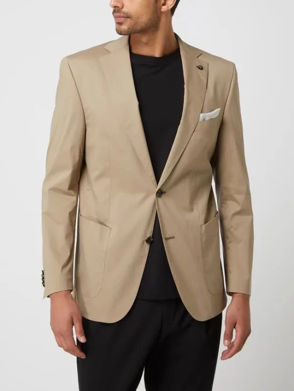 Schlussverkauf ? Carl Gross Modern Fit 2-Knopf-Sakko Mit Stretch-Anteil Modell ‘Sander’ – Beige ? 5