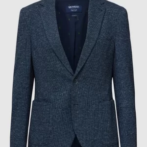 Angebote ⌛ MCNEAL Slim Fit 2-Knopf-Sakko Mit Hahnentrittmuster – Blau ? 9