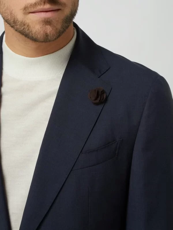 Brandneu ? Windsor Shaped Fit 2-Knopf-Sakko Aus Schurwolle Modell ‘Travel-W’ – Marineblau ? 4