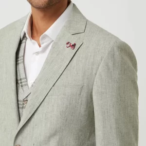 Aktion ? Atelier Torino Slim Fit 2-Knopf-Sakko Aus Baumwoll-Leinen-Mix Modell ‘Tito’ – Lindgrün ? 12