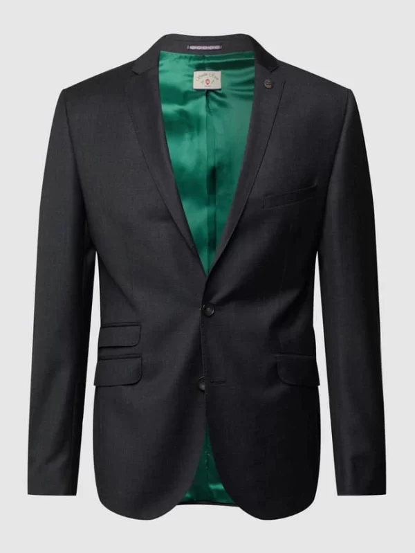 Angebote ✨ CG – Club Of Gents Slim Fit 2-Knopf-Sakko Aus Schurwolle – ‘Savile Row’ – Dunkelgrau ? 3