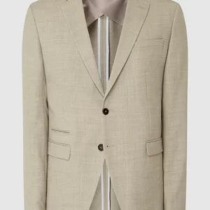 Schlussverkauf ? Selected Homme Slim Fit 2-Knopf-Sakko Mit Stretch-Anteil Modell ‘Oasis’ – Beige Meliert ? 10
