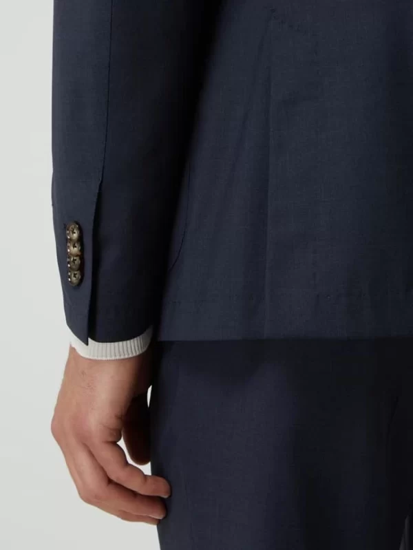 Brandneu ? Windsor Shaped Fit 2-Knopf-Sakko Aus Schurwolle Modell ‘Travel-W’ – Marineblau ? 8
