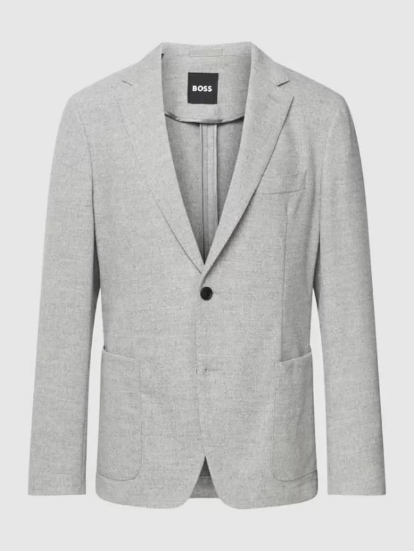 Bester Verkauf ❤️ BOSS Sakko In Unifarbenem Design Modell ‘Hanry’ – Hellgrau ? 1