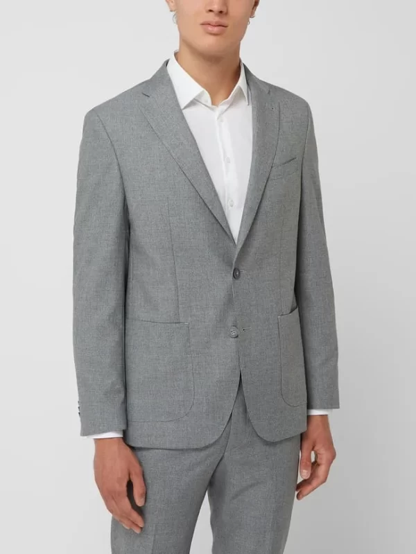 Bester Verkauf ? Pierre Cardin Slim Fit 2-Knopf-Sakko Mit Stretch-Anteil Modell ‘Michel’ – Hellgrau ❤️ 5