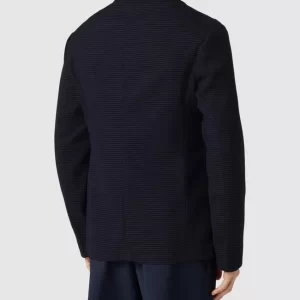 Aktion ? Emporio Armani 2-Knopf-Sakko Mit Strukturmuster Modell ‘Blazer Paspel’ – Marineblau ? 15