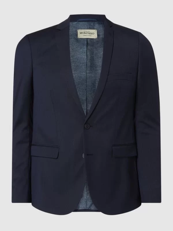 Top 10 ? Montego Super Slim Fit 2-Knopf-Sakko Mit Stretch-Anteil – Marineblau ? 1