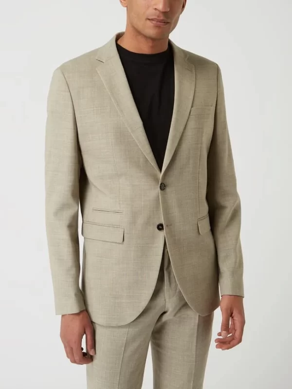 Schlussverkauf ? Selected Homme Slim Fit 2-Knopf-Sakko Mit Stretch-Anteil Modell ‘Oasis’ – Beige Meliert ? 5