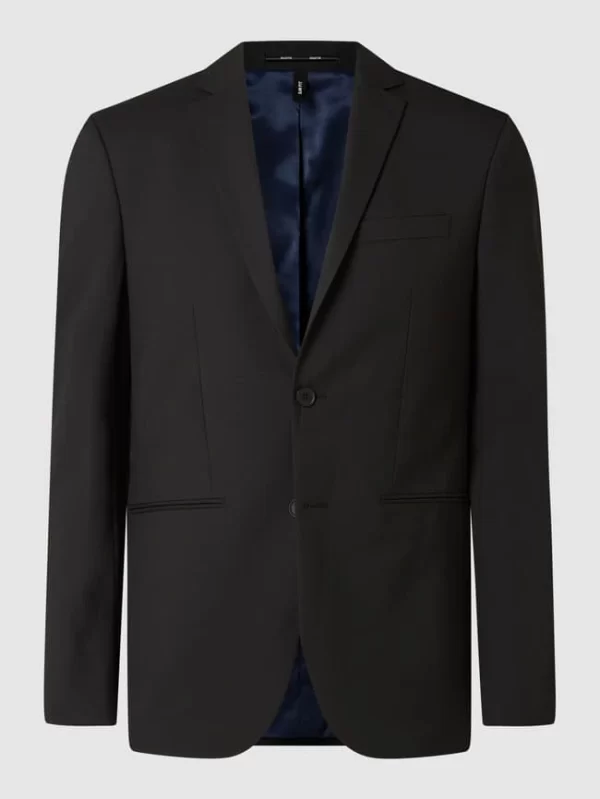 Besorgen ✨ Selected Homme Slim Fit 2-Knopf-Sakko Mit Stretch-Anteil Modell ‘Josh’ – Schwarz ✔️ 3
