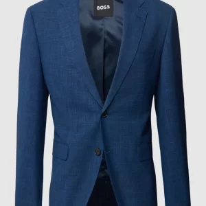 Rabatt ? BOSS Regular Fit 2-Knopf-Sakko Mit Woll-Anteil Modell ‘Jasper’ – Blau ? 9