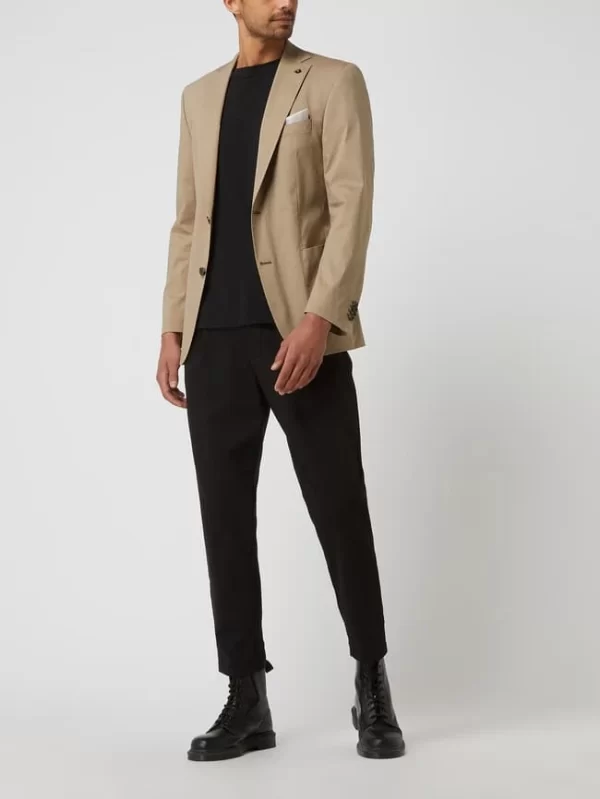 Schlussverkauf ? Carl Gross Modern Fit 2-Knopf-Sakko Mit Stretch-Anteil Modell ‘Sander’ – Beige ? 1
