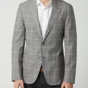 Aktion ? Strellson Slim Fit 2-Knopf-Sakko Mit Gitterkaro Modell ‘Acon’ – Mittelgrau ? 14