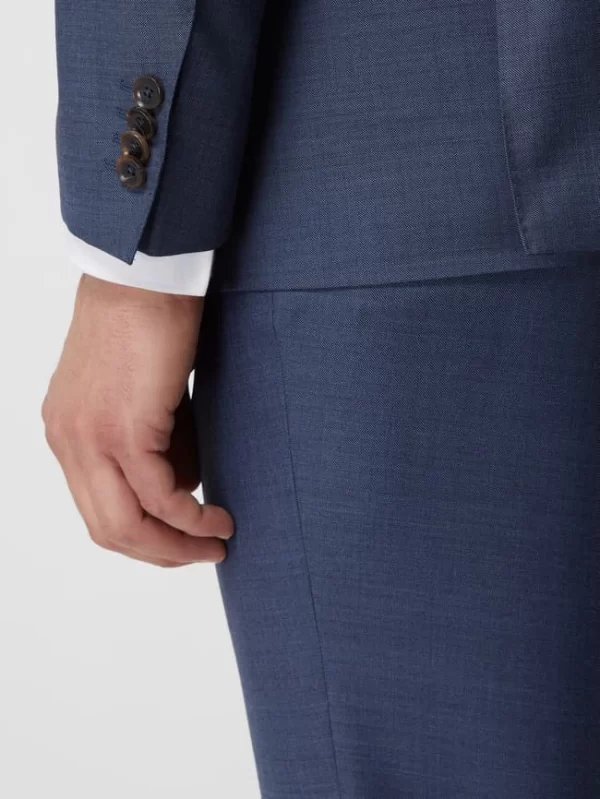 Auslauf ? Carl Gross Modern Fit 2-Knopf-Sakko Aus Schurwolle Modell ‘Steven’ – Rauchblau ? 7