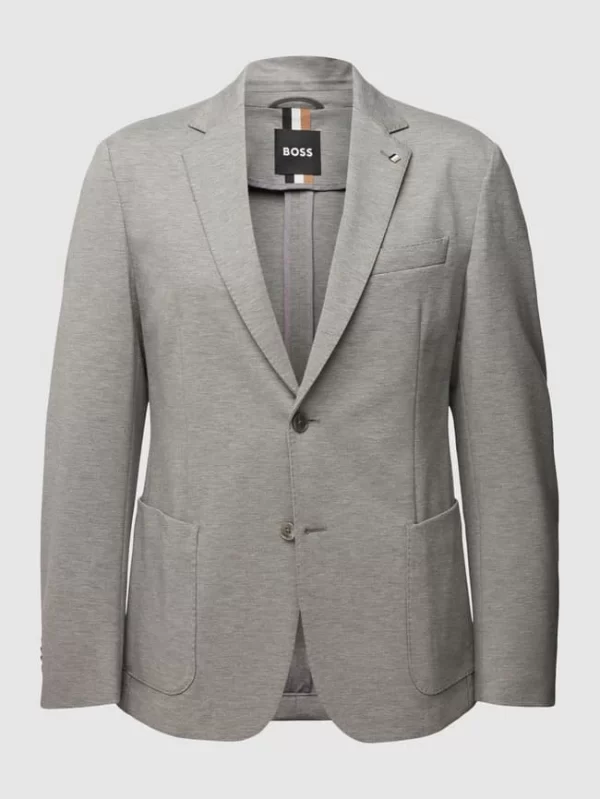 Angebote ✔️ BOSS Slim Fit 2-Knopf-Sakko In Melierter Optik Modell ‘Hanry’ – Hellgrau ? 3