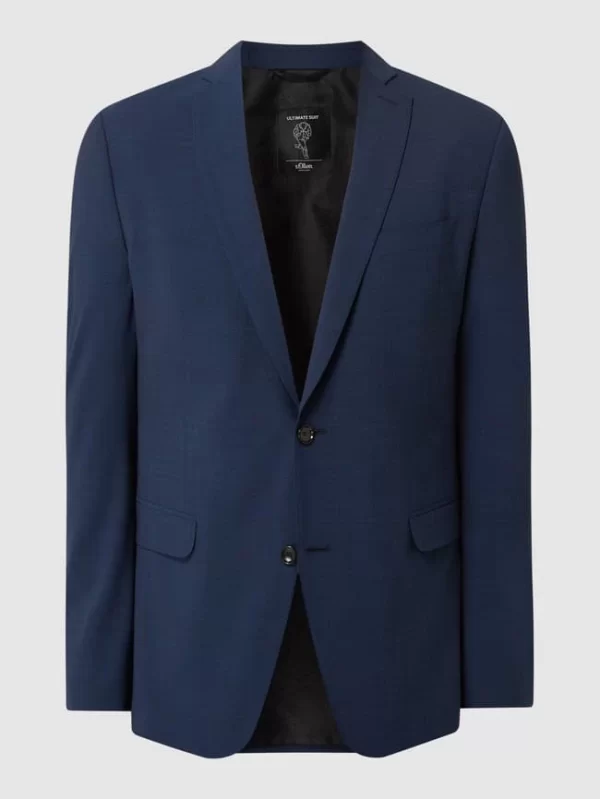 Auslauf ? S.Oliver BLACK LABEL 2-Knopf-Sakko Mit Stretch-Anteil – Royalblau ? 3