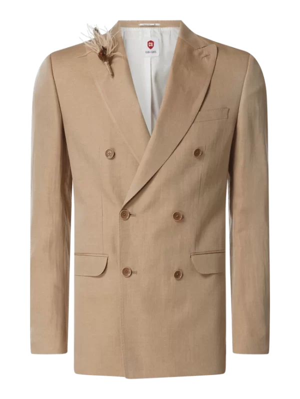 Billig ? CG – Club Of Gents Slim Fit Sakko Mit Leinen-Anteil Modell ‘Percy’ – Beige ? 1