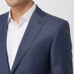 Auslauf ? Carl Gross Modern Fit 2-Knopf-Sakko Aus Schurwolle Modell ‘Steven’ – Rauchblau ? 13