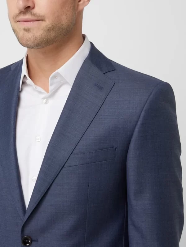 Auslauf ? Carl Gross Modern Fit 2-Knopf-Sakko Aus Schurwolle Modell ‘Steven’ – Rauchblau ? 4