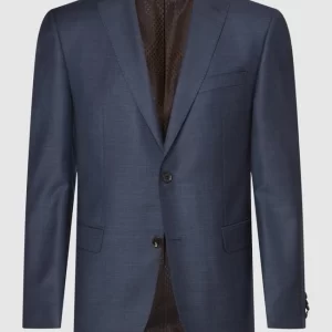 Auslauf ? Carl Gross Modern Fit 2-Knopf-Sakko Aus Schurwolle Modell ‘Steven’ – Rauchblau ? 11