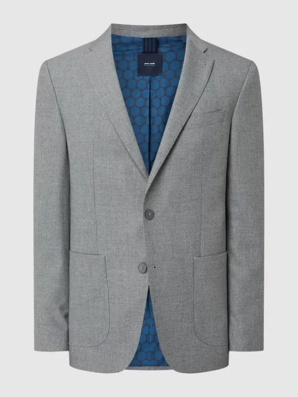 Bester Verkauf ? Pierre Cardin Slim Fit 2-Knopf-Sakko Mit Stretch-Anteil Modell ‘Michel’ – Hellgrau ❤️ 3