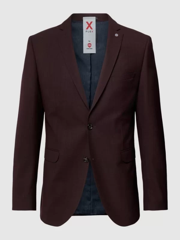 Auslauf ? CG – Club Of Gents Slim Fit 2-Knopf-Sakko Mit Reverskragen Modell ‘Colvin’ – Bordeaux Rot ? 1