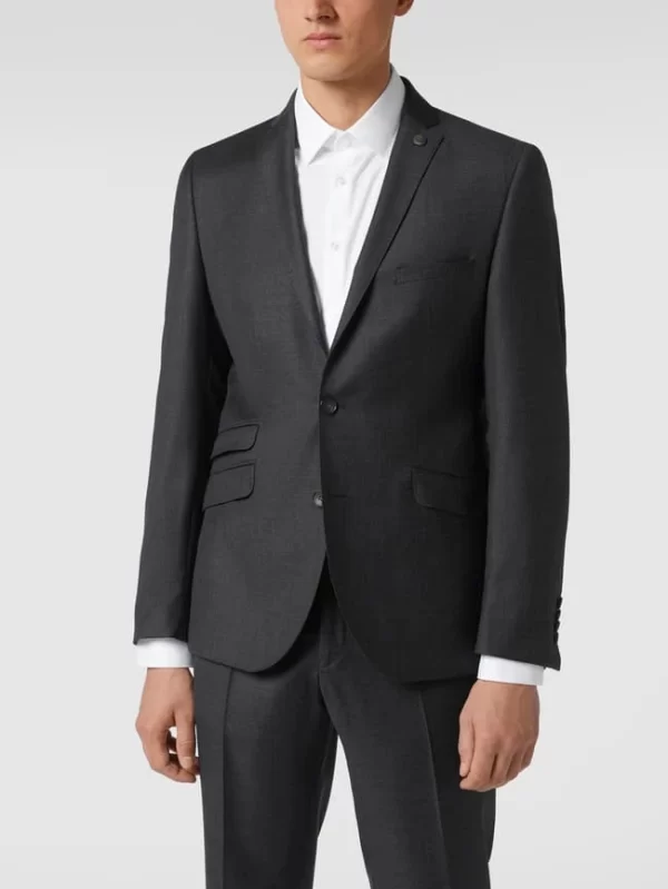 Angebote ✨ CG – Club Of Gents Slim Fit 2-Knopf-Sakko Aus Schurwolle – ‘Savile Row’ – Dunkelgrau ? 5