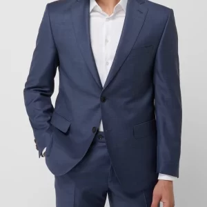 Auslauf ? Carl Gross Modern Fit 2-Knopf-Sakko Aus Schurwolle Modell ‘Steven’ – Rauchblau ? 15