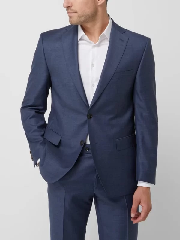 Auslauf ? Carl Gross Modern Fit 2-Knopf-Sakko Aus Schurwolle Modell ‘Steven’ – Rauchblau ? 5